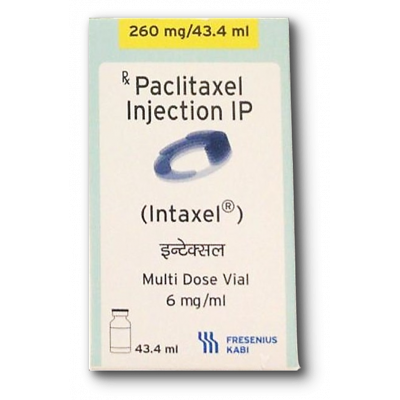 INTAXEL 260 MG / 43.4 ML ( PACLITAXEL 6 MG / ML ) CONCENTRATE FOR DILUTION FOR IV INFUSION 43.4 ML VIAL